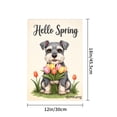 thumbnail image 4 of Amhnf Hello Spring Schnauzer Dog With Tulips Garden Flag For Home Outdoor Garden Yard Decor 12x18 inch, 4 of 5
