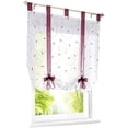 thumbnail image 1 of Store Romain avec Ruban Brodé Rideaux Romains Voilage Transparent à Pattes Rideau, Polyester, Baie, LxH (Violet,140*140cm), 1 of 3