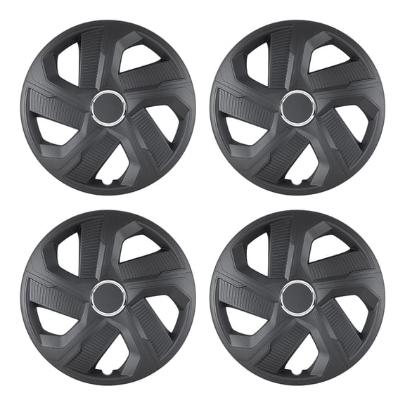 4Pcs Set Hubcap,16" Universal Hubcaps Compatible with Steel Wheel Rims Cover,Snap on Installation with Retention Rings,PP Material,Black Matte