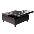 thumbnail image 6 of Charlotte 35 Inch Large Square Storage Ottoman Bench, Tufted Upholstered Lift Top Coffee Table Ottoman with Storage, Oversized Storage Ottomans, Toy Box, Air Leather Footrest for Living Room –Espresso, 6 of 12