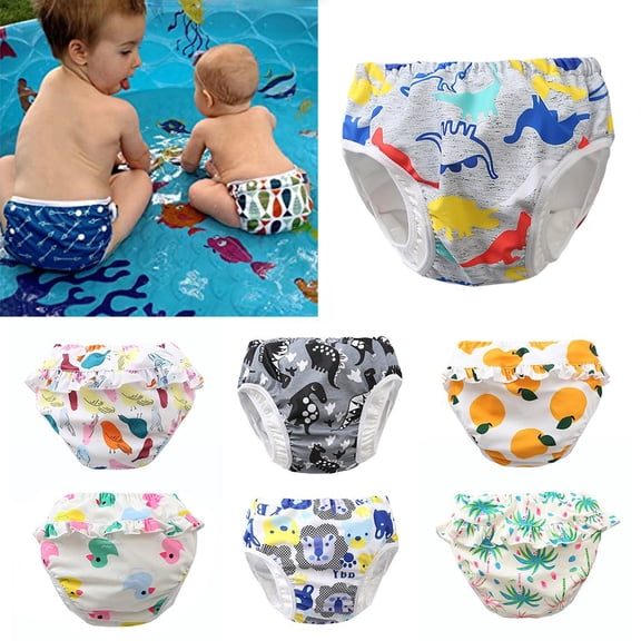 RTKFRFLM Baby Girls Waterproof Swim Diaper Reusable Leak-proof Ruffle Swim Pants for Infants & Toddlers Ages 1-5