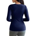 thumbnail image 4 of Womens Long Sleeve T Shirt Tops Deep V Neck Shirts Casual Slim Fit Basic T-Shirt Tee, 4 of 6