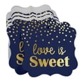 thumbnail image 3 of Inkdotpot Love Is Sweet Wedding Bottle Tag Real Gold Foil Favor Bracket Shape Hang Tags Pack Of 100, 3 of 7