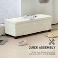 thumbnail image 3 of Spaco 44 Inches Ottoman with Storage and Lid, Corduroy End of Bed Bench for Indoor as Living Room, Entryway, Beige, 3 of 8