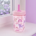 thumbnail image 2 of Zak Designs 12oz Unicorn Kids Straw Tumbler, Double Wall Durable Plastic Tumbler with Silicone Straw Utilizing Leak-Proof Valve, Travel Straw Tumbler, 2 of 6