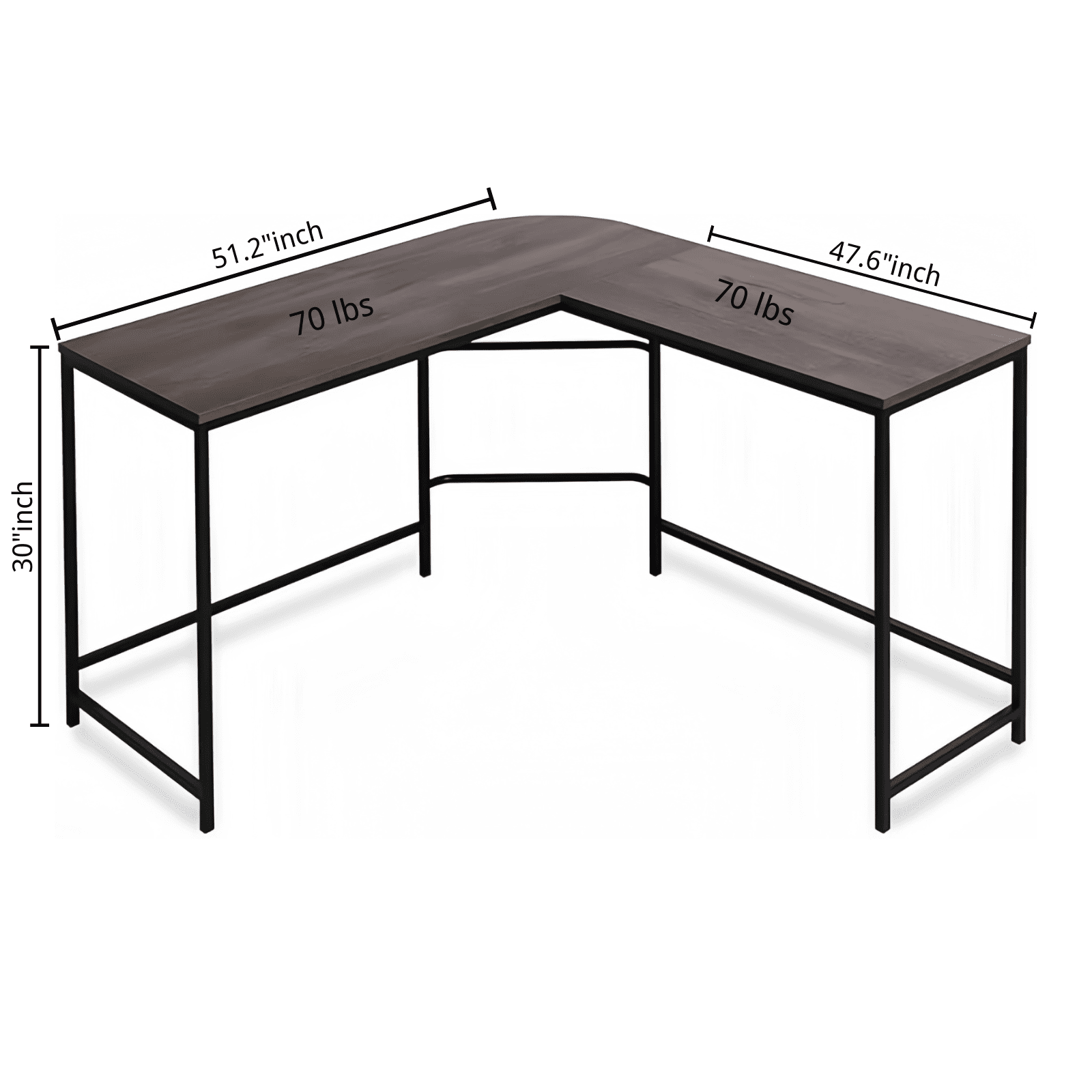 Homy Casa L-Shaped Writing Desk, Corner Computer Table for Home Office, Dorm, or Study Room
