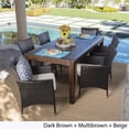 thumbnail image 5 of Noble House Lincoln 7 Piece Wooden Patio Dining Set in Dark Brown, 5 of 10