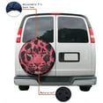 thumbnail image 4 of KAKALAD Pink Leopard Cheetah Print Spare Tire Cover Universal Vehicle Accessories Buckle Car Tools 17”in, 4 of 6