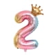 thumbnail image 2 of Globo digital con número y corona de color degradado de 32" con autosellante para aniversario 2, 2 of 7