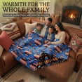 thumbnail image 4 of Sacred Thread Fleece Blanket South Western, Reversible Mexican, Vibrant Aztec Blankets and Throws for Aztec Decor for Home (Blue Flannel / Flannel) (King (87''x95''), 4 of 9