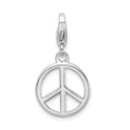 thumbnail image 1 of 925 Sterling Silver RH Small Polished Peace Sign With Lobster Clasp Charm Pendant; for Adults and Teens; for Women and Men, 1 of 1