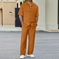 thumbnail image 2 of Fgnfyis Men's Suits Stylish Casual Set for Everyday Wear Sports Relaxation and Beach Activities Pure Color Design Comfortable Fit for Spring and Summer Seasons Mens Outfits Orange M, 2 of 4