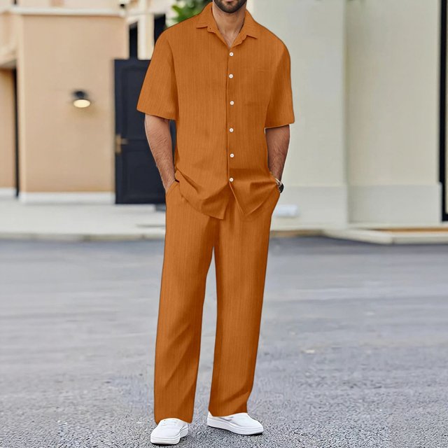 Men's Stylish Casual Suits Set for Everyday Wear Sports Relaxation Beach Activities Comfortable Fit Pure Color Design Spring Summer Seasons