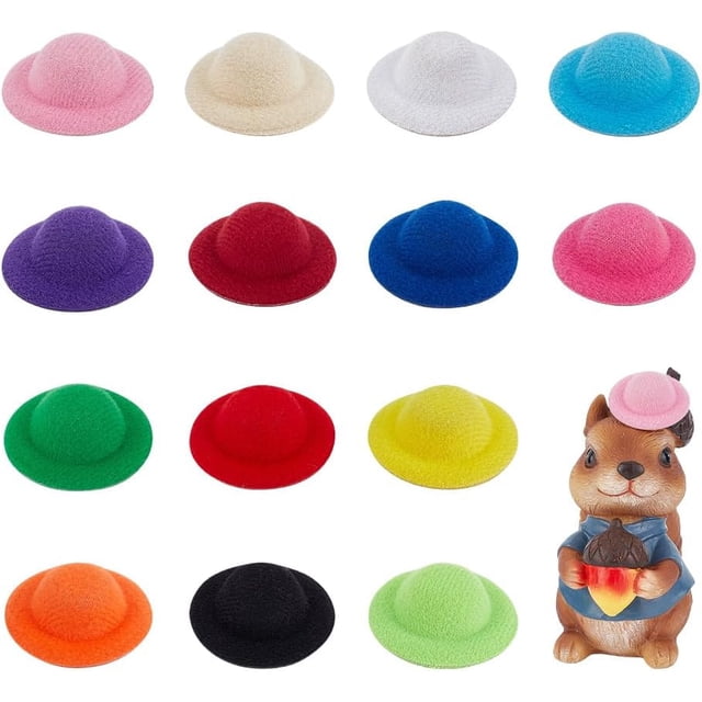 28 mini sombreros de tela en 14 colores. Mini sombreros formales redondos en miniatura.