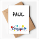 thumbnail image 1 of Special letra nombre inglés Paul Sobre de la Carta de felicitación de la tarjeta de matrimonio, 1 of 4