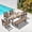 Brown, variant on LOYALICE 6 Pieces Patio Furniture Set, HDPE Outdoor Dining Table Set with 1 Bench, 4 Chairs, Durable and Weather-Resistant for Patio, Garden and Balcony Use, Black