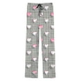 thumbnail image 6 of Txeol Men's Plaid Pajama Pants Love Heart Print Sleepwear Bottoms with Pockets Lightweight Straight Leg Drawstring Waist Lounge Pants,Gray,M, 6 of 10