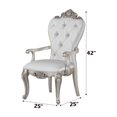 thumbnail image 3 of Acme Gorsedd Arm Chair (Set-2), Cream Fabric & Golden Ivory Finish, Wood, Upholstered (Seat), Location: Indoor, 3 of 7