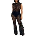 thumbnail image 6 of Women Sexy Mesh Print See Through Going Out Birthday Club Print Perspective Mesh Jumpsuit, 6 of 10