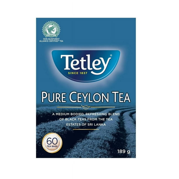 Sachet de thé pur de Ceylan de Tetley 189 g, 60 sachets de thé