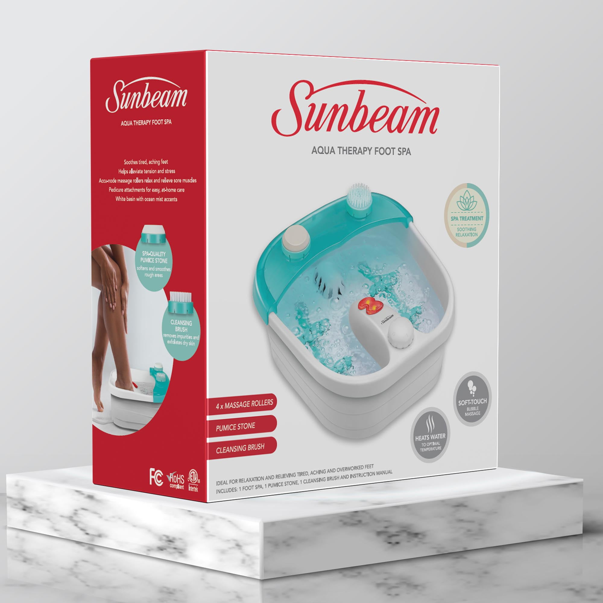 Sunbeam 16975 Foot Spa With Heating, Bubbles & Massager Rollers