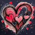 thumbnail image 3 of CafePress - Abstract Grunge Valentine Hearts T Shirt - Women's V-Neck Dark T-Shirt, 3 of 4