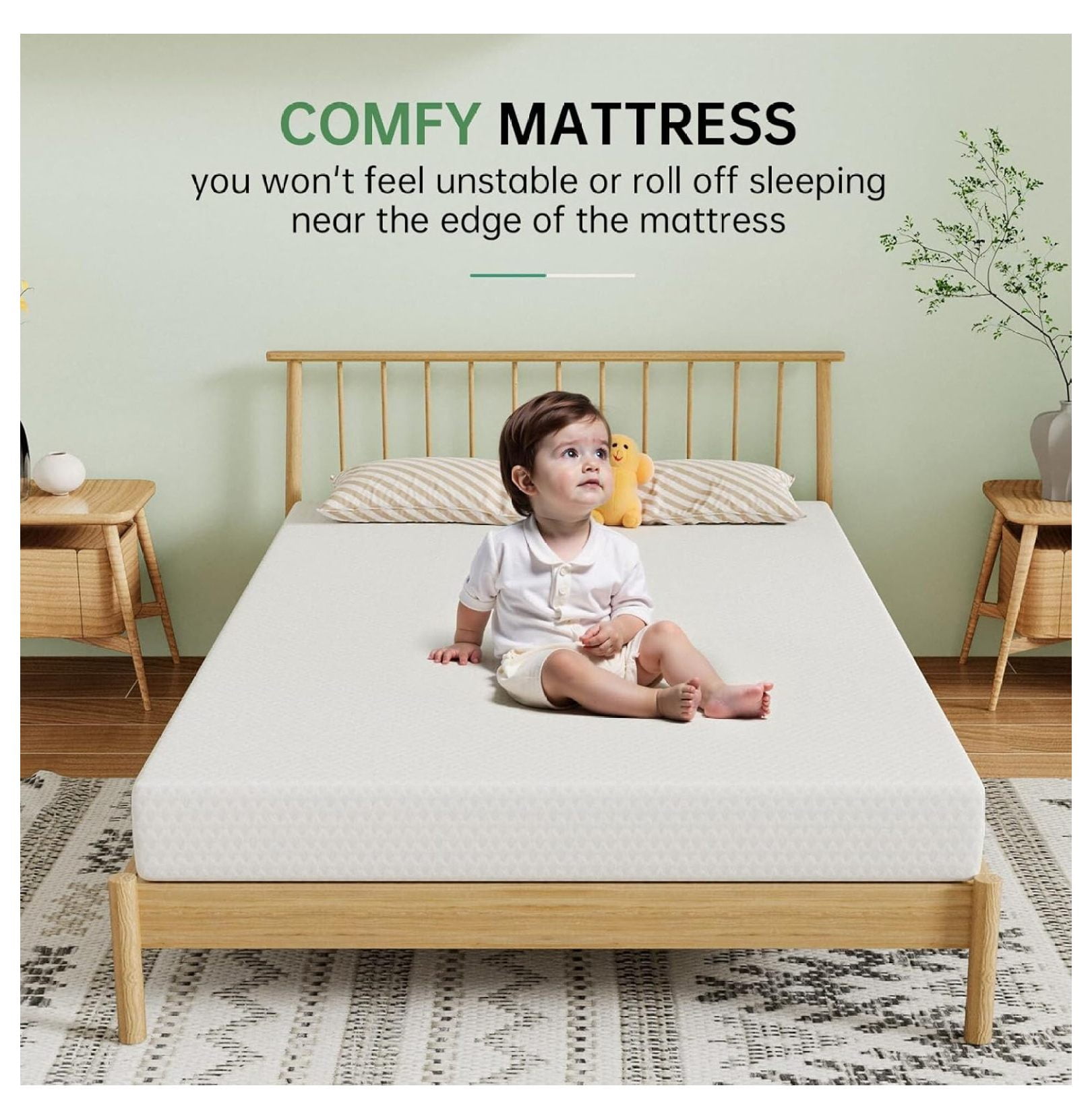 6 Inch Twin XL Memory Foam Mattress in a Box with Breathable Cover Medium Firm Twin Bed Mattress for Bunk Bed, Trundle Bed, Certified