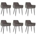 thumbnail image 1 of vidaXL Dining Chairs 6 pcs Light Grey Velvet, 1 of 5