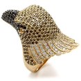 thumbnail image 1 of Gold & Ruthenium Brass Ring with AAA Grade CZ, Multi Color - Size 6, 1 of 1