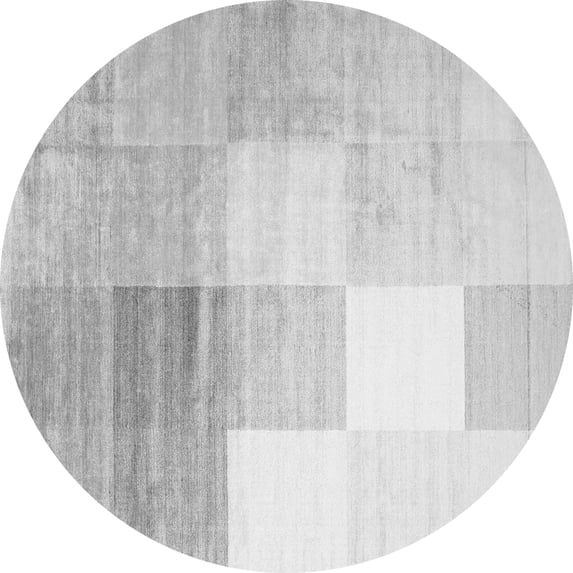 Ahgly Company Indoor Round Abstract Gray Contemporary Area Rugs, 8' Round