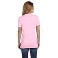 thumbnail image 2 of The Hanes Ladies 45 oz, 100% Ringspun Cotton nano-T V-Neck T-Shirt - PALE PINK - XS, 2 of 2