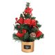 thumbnail image 1 of Árbol de Navidad decorativo, hermoso árbol de Navidad artificial pequeño, adornos de escritorio Rojo (con luz), 1 of 7