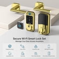 thumbnail image 2 of SMONET WiFi Keyless Door Lock with Handle Set – Fingerprint Smart Lock, Bluetooth Keypad Deadbolt, Remote Control via App & Alexa, Auto Lock, Code & Fob for Home Security, 2 of 9