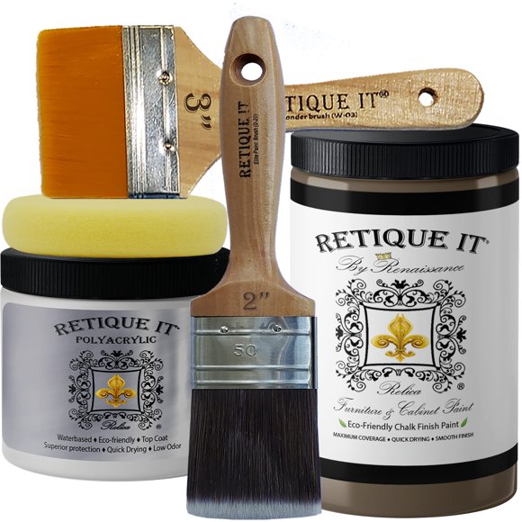 Retique It Chalk Furniture Paint by Renaissance DIY, 6 Piece Set, 13 Meadow Path, 32 Ounces