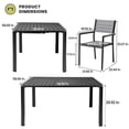 thumbnail image 3 of Pellebant 9 Pcs Patio Dining Set Aluminum Expandable Table and Chairs Set for 6-8 People Black, 3 of 8