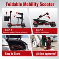 thumbnail image 4 of Easwe Electric Mobility Scooter for Adults Seniors 30 Miles Long Range 4 Wheelchair Device for Travel with 250W Motor,Foldable Mobility Scooter,265LBS Capacity,USB Port,Compact & Portable for Elderly, 4 of 10