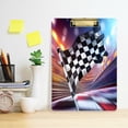 thumbnail image 2 of FORMRS Acrylic Clipboard with Low Profile Clip Standard A4 Letter Size, 12.5" x 9", Racing Flag, 2 of 8