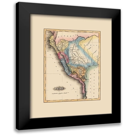 Lucas 12x14 Black Modern Framed Museum Art Print Titled - South America Peru - Lucas 1823