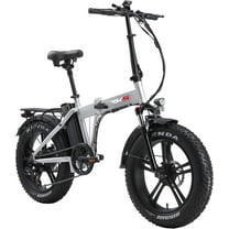 Foldable Electric Bike with 750W Motor, Electric Bicycle with 48V 14.5Ah Battery, 20'' Fat Tires, LCD Display, Front and Rear LED Lights, Professional 7-Speed Gears (Silver)