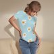 thumbnail image 3 of Balery Daisies Flowers Body de cuello redondo de manga corta para mujer Tops de manga corta Tops básicos-Medium, 3 of 7