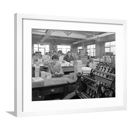 The Binding Room at the White Rose Press Printing Co, Mexborough, South Yorkshire, 1959 Framed Print Wall Art By Michael