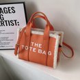 thumbnail image 3 of Bolsa de viaje de cuero de PU cuadrados de letras de moda Casual suave para compras de niñas JShteea Para Estrenar, 3 of 8