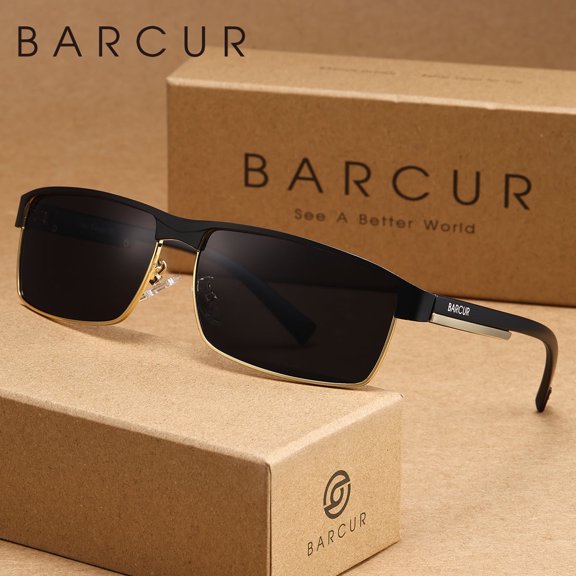 BARCUR Classic Business Style Sunglasses With UV Protection And Glare Reduction. Brand Packaging Is A Great Gift Item