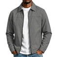 thumbnail image 2 of Caywon Men's Casual Zip Up Jacket Turn Down Collar Long Sleeve Lined Outerwear with Side Pockets for Work Travel Everyday Wear, 2 of 6