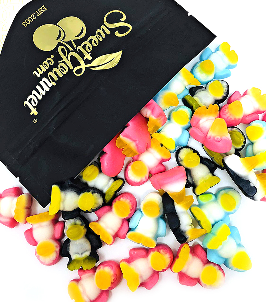 SweetGourmet Assorted Fruit Gummi Penguins with Soft Tummies Pectin