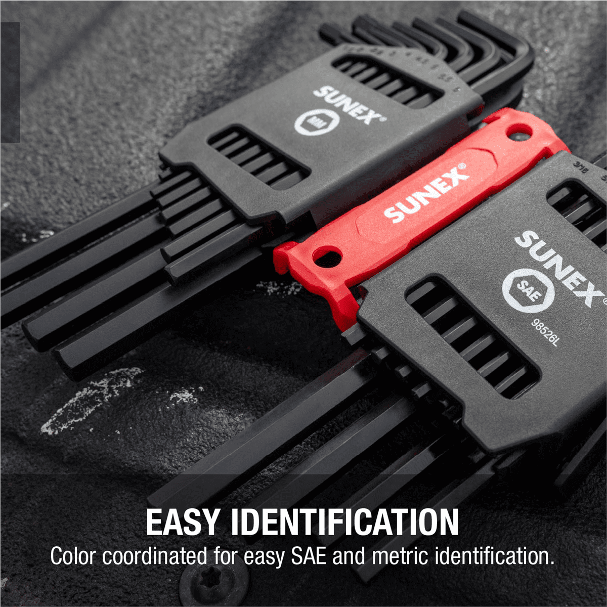 Sunex SAE/Metric 26 Piece Long Arm Hex Key Set, 2mm-10mm, 0.05"-3/8"