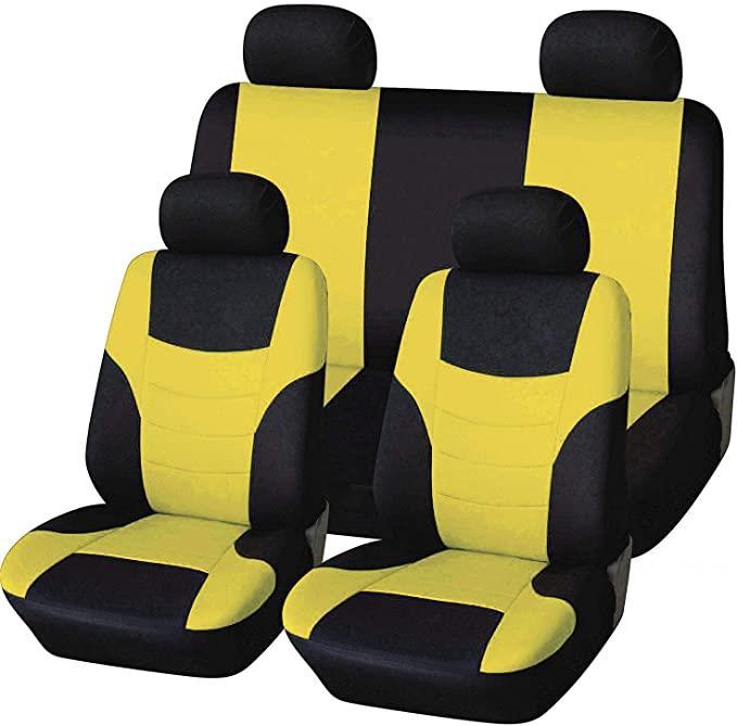 Complete Yellow Seat Cover for Car, SUV and Truck (Side Airbag