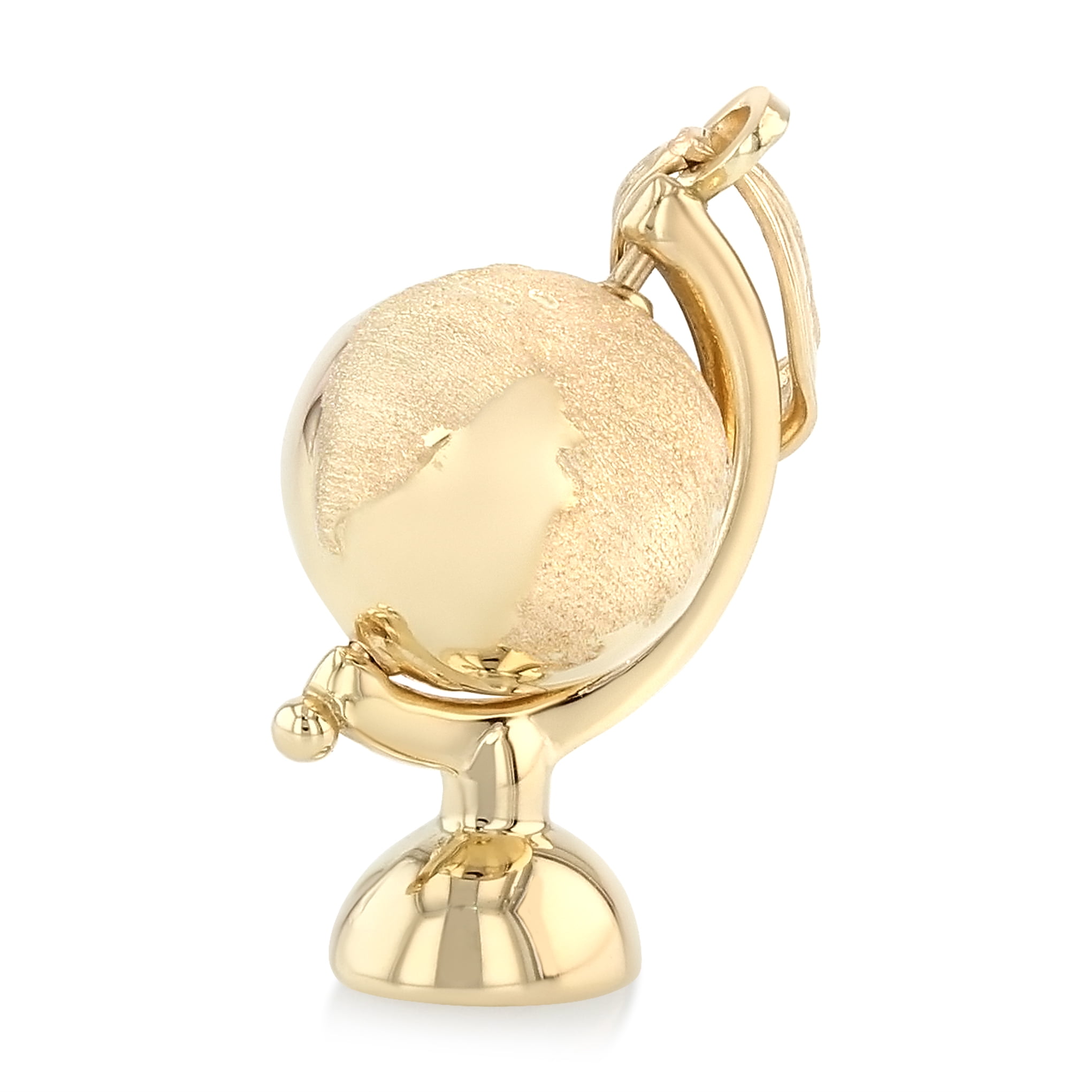 Ioka - 14K Yellow Gold Earth Globe Traveler's Charm Pendant For
