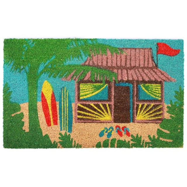 Trans-Ocean Importe NTR12203644 18 x 30 Po Liora Manne Natura Tiki Hutte Tapis d'Extérieur - Multicolore