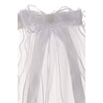 thumbnail image 3 of Pearl Accented Flower Crown Headband Tiara Mesh Wedding Communion Veil White T-102, 3 of 4
